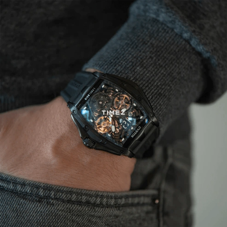 Label Noir,Other 41mm,41mm,Titanium,Grey,White,Automatic,Tourbillon,Hollow Out,LN CV01