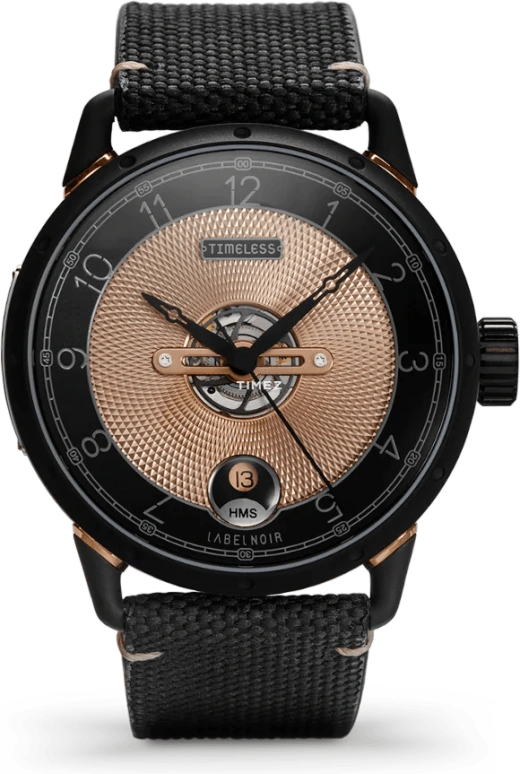 Label Noir,Other 41.50mm,41.50mm,Stainless Steel,Black,Champagne,Automatic,Day,44hours,LN TM01