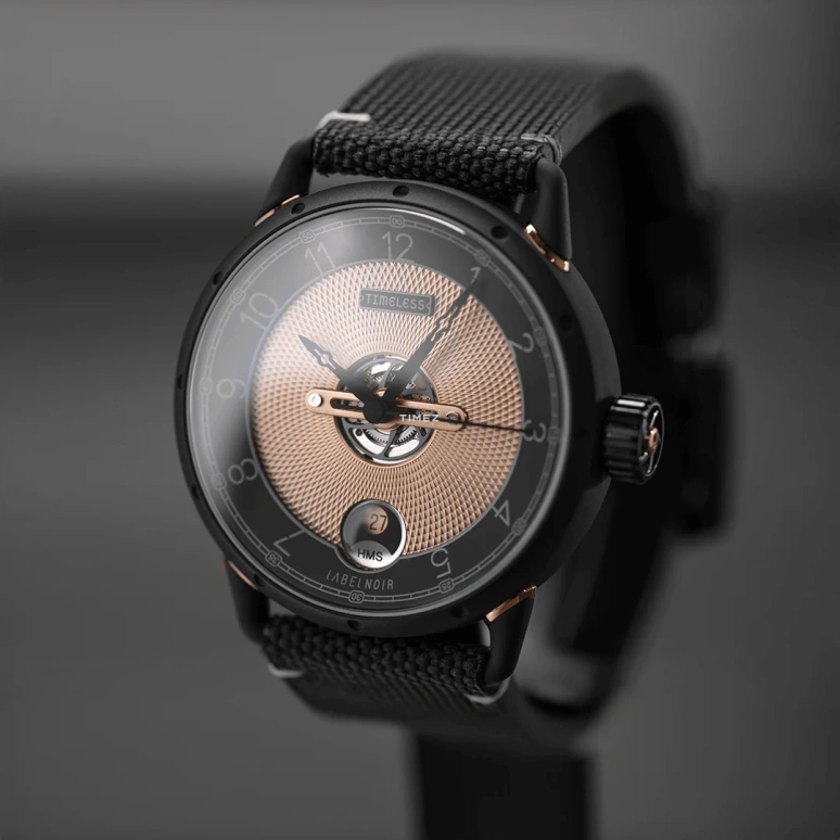 Label Noir,Other 41.50mm,41.50mm,Stainless Steel,Black,Champagne,Automatic,Day,44hours,LN TM01