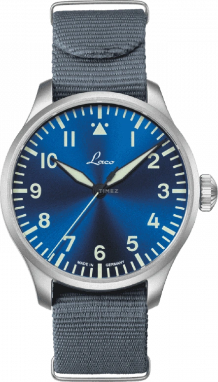 Laco,Pilot Watches 42mm,42mm,Stainless Steel,Blue,Automatic,Day,42hours,862100