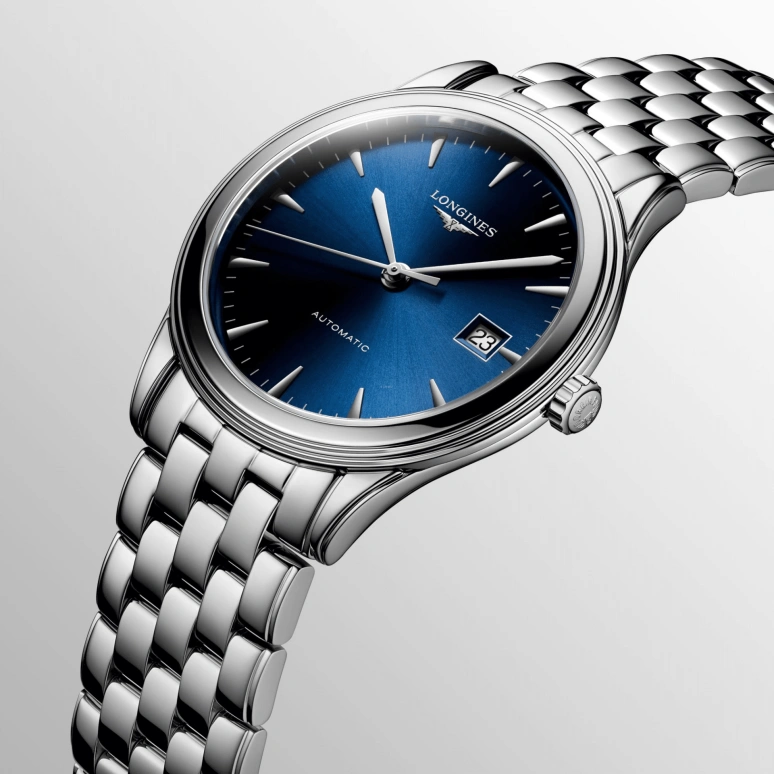 Longines,Flagship 38.50mm,38.50mm,Stainless Steel,Blue,Automatic,Day,72hours,L4,L4.974.4.92.6