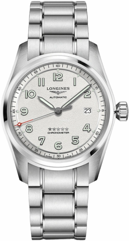 Longines,Spirit 40mm,40mm,Stainless Steel,Silver,Automatic,Day,64hours,L3,L3.810.4.73.9