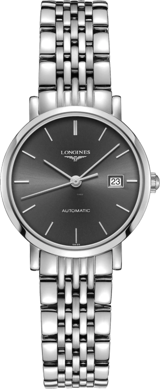 Longines,Elegant 29mm,29mm,Stainless Steel,Grey,Automatic,Date,40hours,L4,L4.310.4.72.6