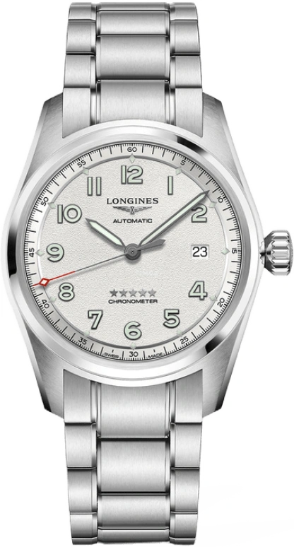 Longines,Spirit 40mm,40mm,Stainless Steel,Silver,Automatic,Day,64hours,L3,L3.810.4.73.6