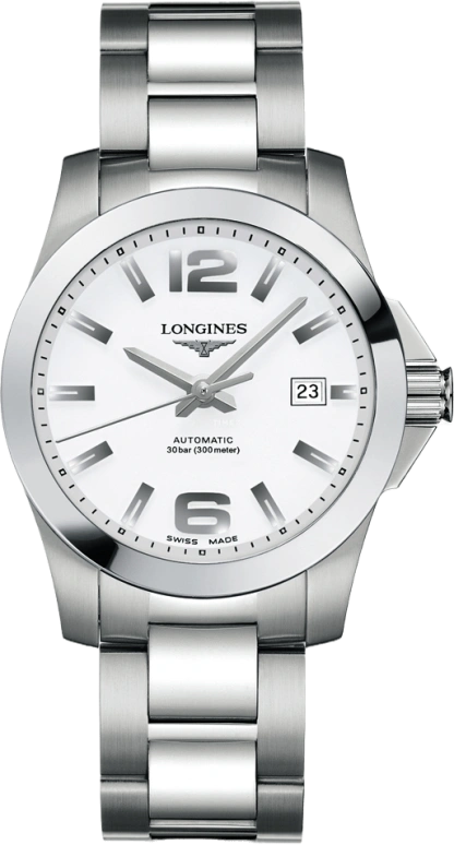 Longines,Conquest 39mm,39mm,Stainless Steel,White,Automatic,Chronograph,Date,Power Reserve Indicator,L3,L3.676.4.16.6