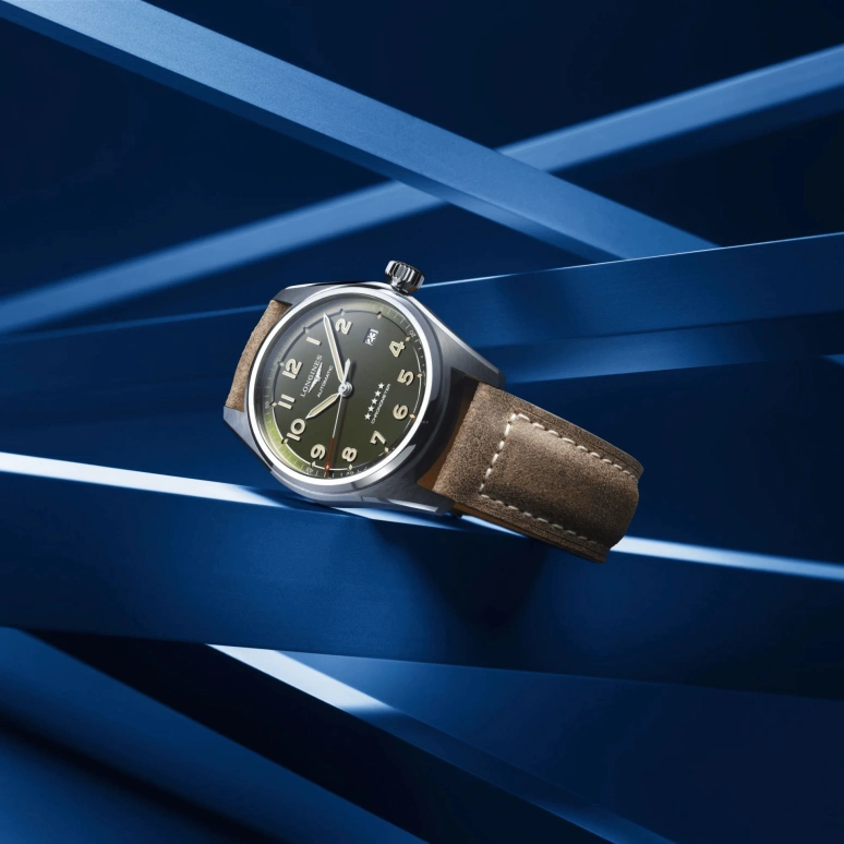 Longines,Spirit 40mm,40mm,Stainless Steel,Green,Automatic,Date,64hours,L3,L3.810.4.03.2
