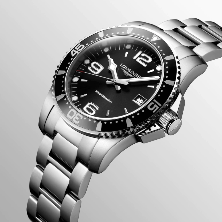 Longines,HydroConquest 41mm,41mm,Stainless Steel,Black,Quartz,Day,26280hours,L3,L3.740.4.56.6