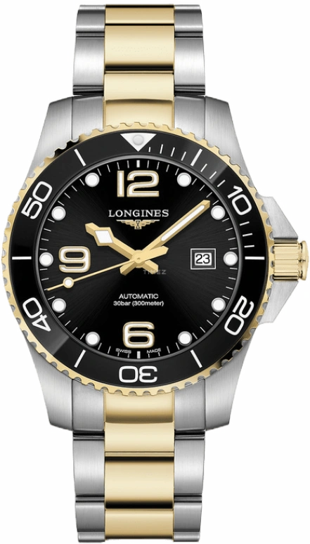 Longines,HydroConquest 43mm,43mm,Ceramic,Stainless Steel,Black,Automatic,Date,64hours,L3,L3.782.3.56.7