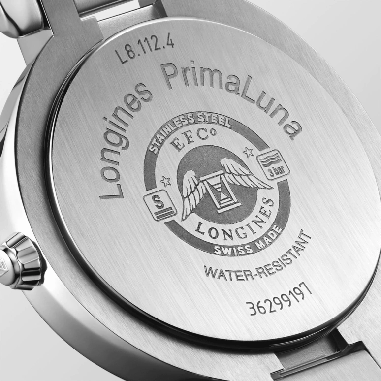 Longines,PrimaLuna 30mm,30mm,Stainless Steel,Blue,Quartz,Date,26280hours,L8,L8.112.4.98.6