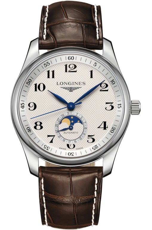 Longines,Master 40mm,40mm,Stainless Steel,Silver,Automatic,Moonphase,Day,L2,L2.909.4.78.3