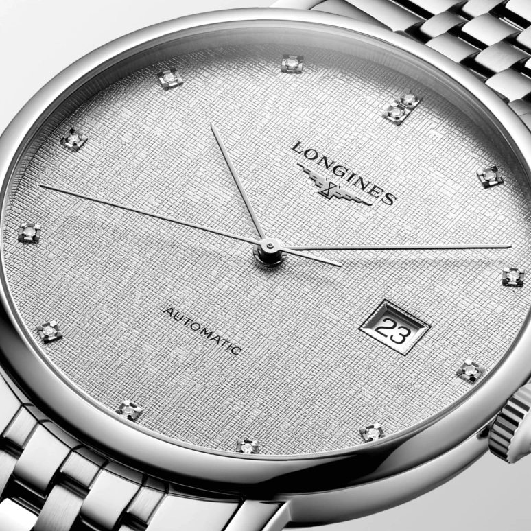 Longines,Elegant 41mm,41mm,Stainless Steel,Silver,Automatic,Date,64hours,L4,L4.911.4.77.6