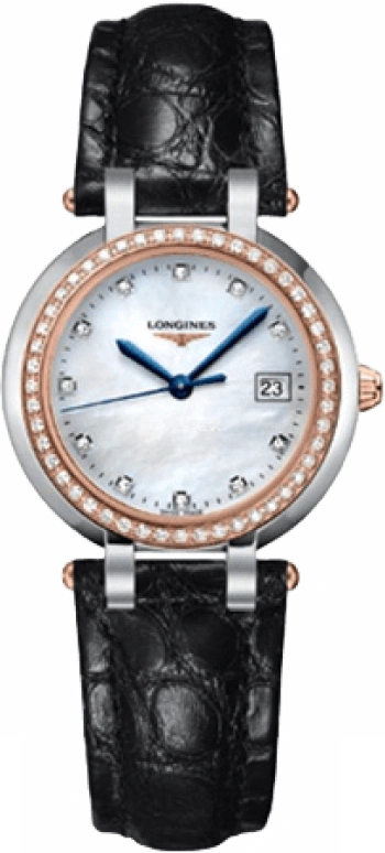 Longines,PrimaLuna 30mm,30mm,Pink Gold,Stainless Steel,White,Quartz,Date,26280hours,L8,L8.112.5.89.2