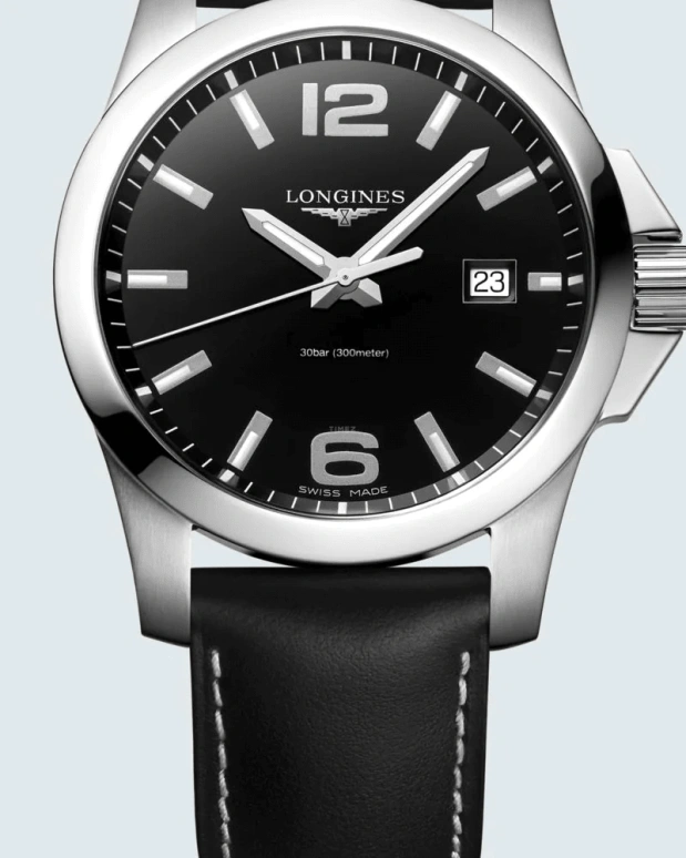 Longines,Sport 43mm,43mm,Stainless Steel,Black,Quartz,26280hours,In-house Caliber,L3,L3.760.4.56.3