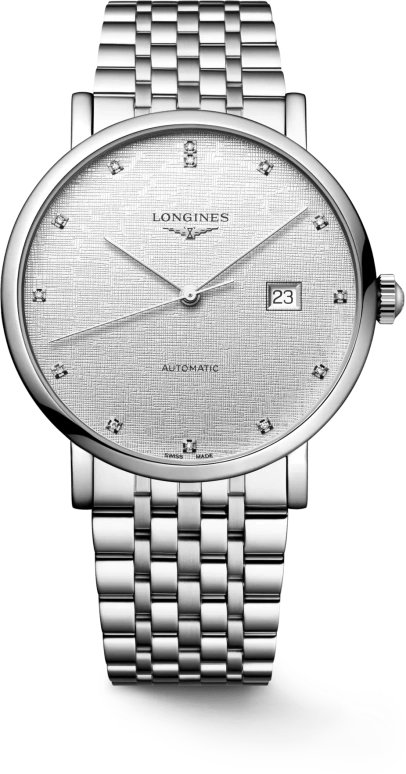 Longines,Elegant 41mm,41mm,Stainless Steel,Silver,Automatic,Date,64hours,L4,L4.911.4.77.6