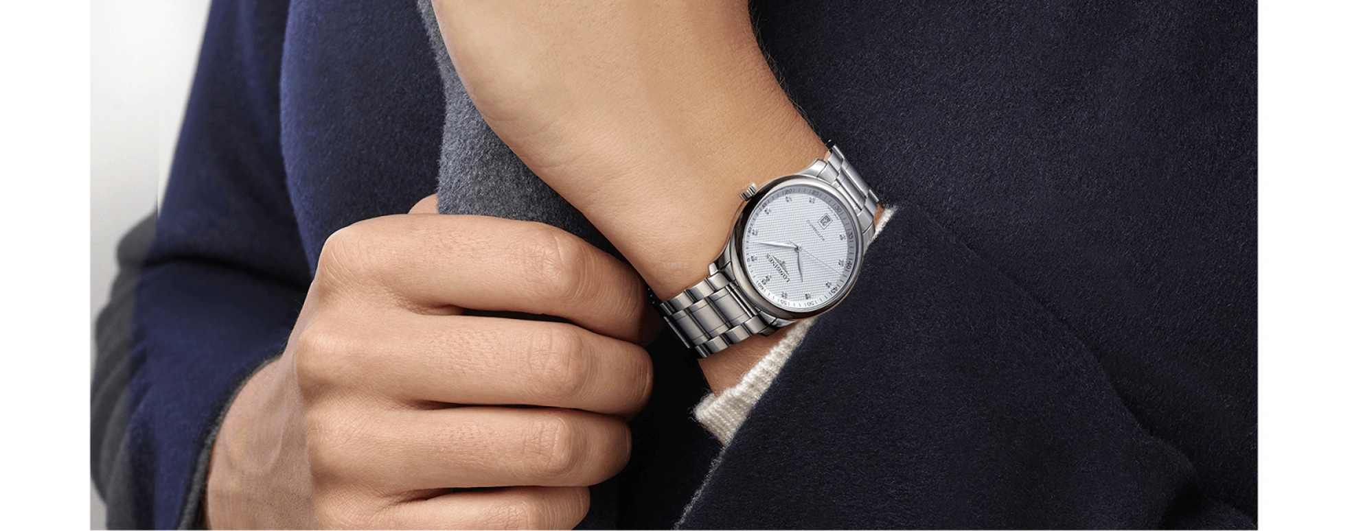 Longines,Master 38.50mm,38.50mm,Stainless Steel,Beige,Automatic,Chronograph,Date,L2,L2.628.4.77.6