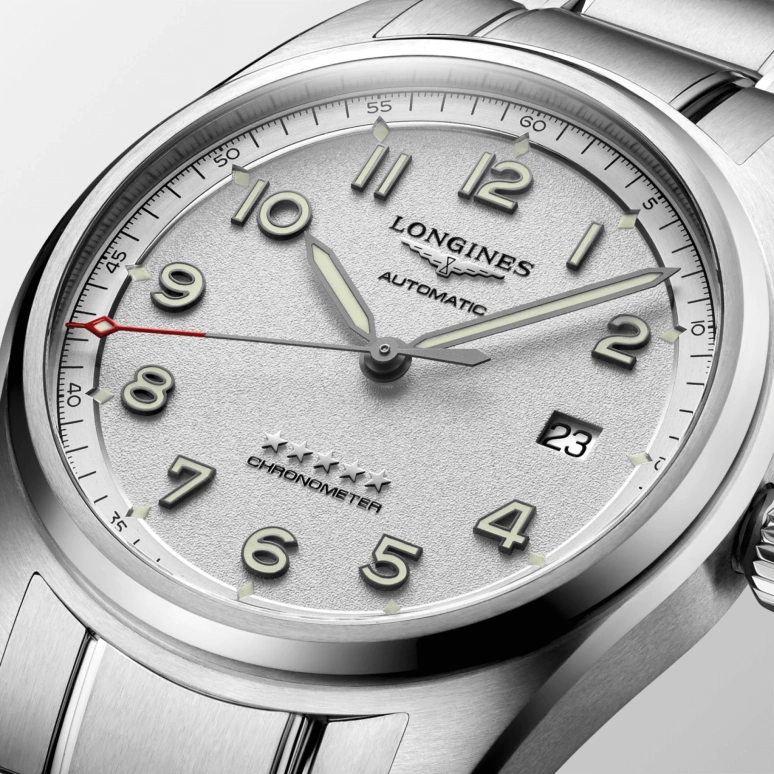 Longines,Spirit 40mm,40mm,Stainless Steel,Silver,Automatic,Day,64hours,L3,L3.810.4.73.9