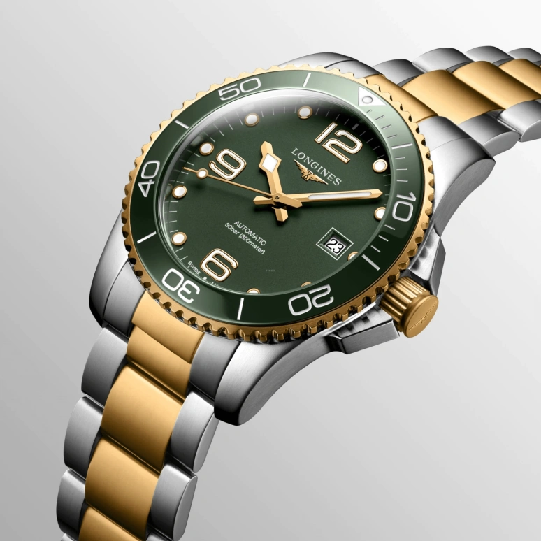 Longines,HydroConquest 41mm,41mm,Stainless Steel,Green,Automatic,Day,72hours,L3,L3.781.3.06.7