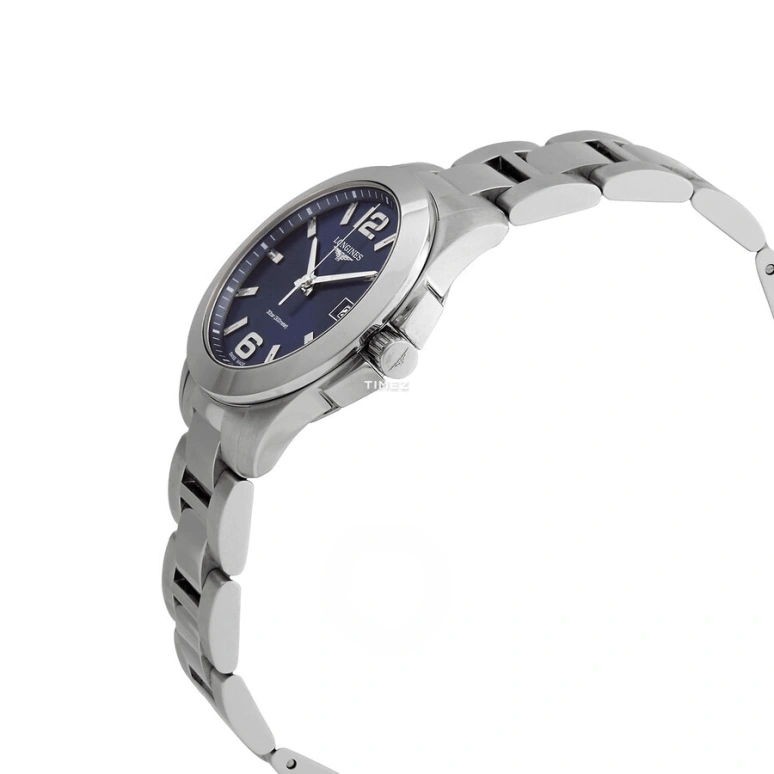 Longines,Conquest 34mm,34mm,Stainless Steel,Blue,Quartz,Day,26280hours,L3,L3.377.4.96.6