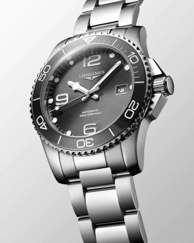 Longines,HydroConquest 41mm,41mm,Stainless Steel,Grey,Automatic,Date,65hours,L3,L3.781.4.76.6