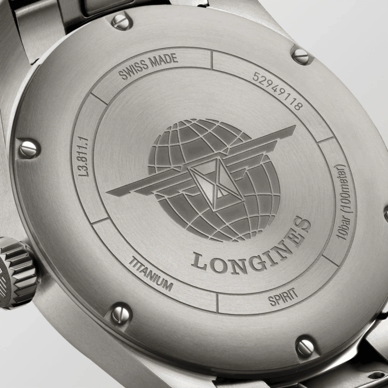 Longines,Spirit 42mm,42mm,Titanium,Grey,Automatic,64hours,In-house Caliber,L3,L3.811.1.53.6