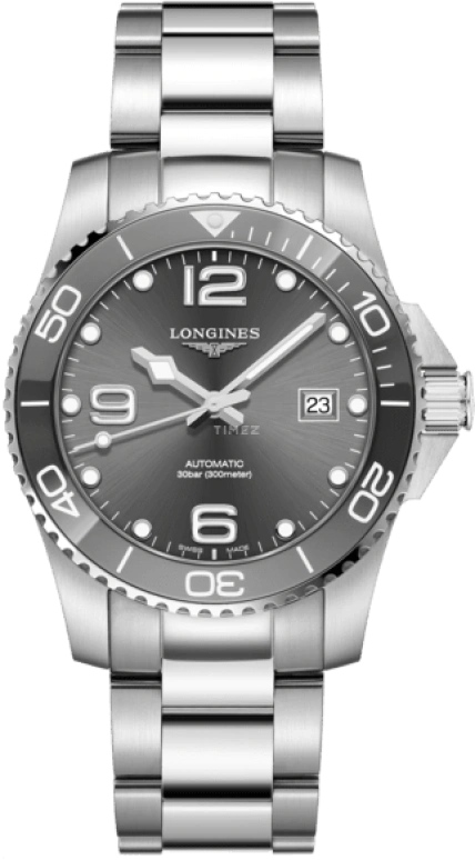 Longines,HydroConquest 41mm,41mm,Stainless Steel,Grey,Automatic,Date,65hours,L3,L3.781.4.76.6