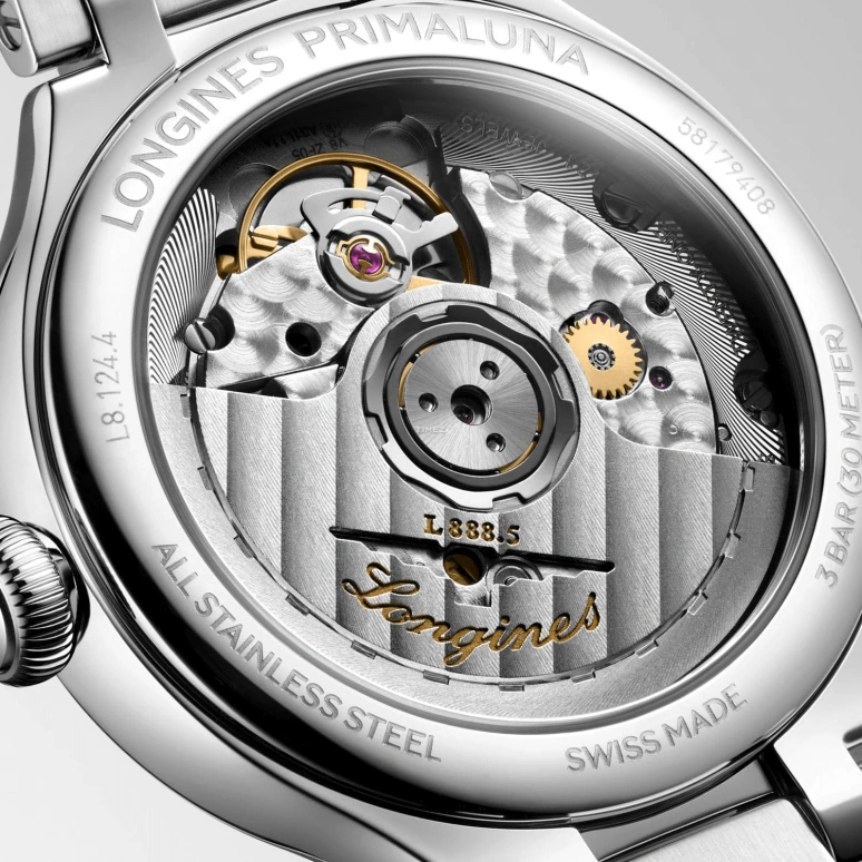 浪琴,心月 34毫米,34毫米,精钢,银色,自动上弦,日历,64小时,L8,L8.124.4.71.6