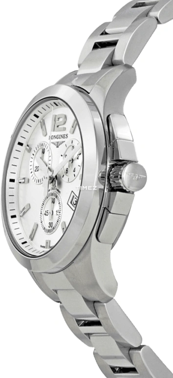 Longines,Conquest 36mm,36mm,Stainless Steel,Silver,Quartz,Chronograph,Day,L3,L3.379.4.76.6