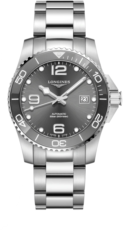 Longines,HydroConquest 41mm,41mm,Stainless Steel,Grey,Automatic,Date,65hours,L3,L3.781.4.76.6