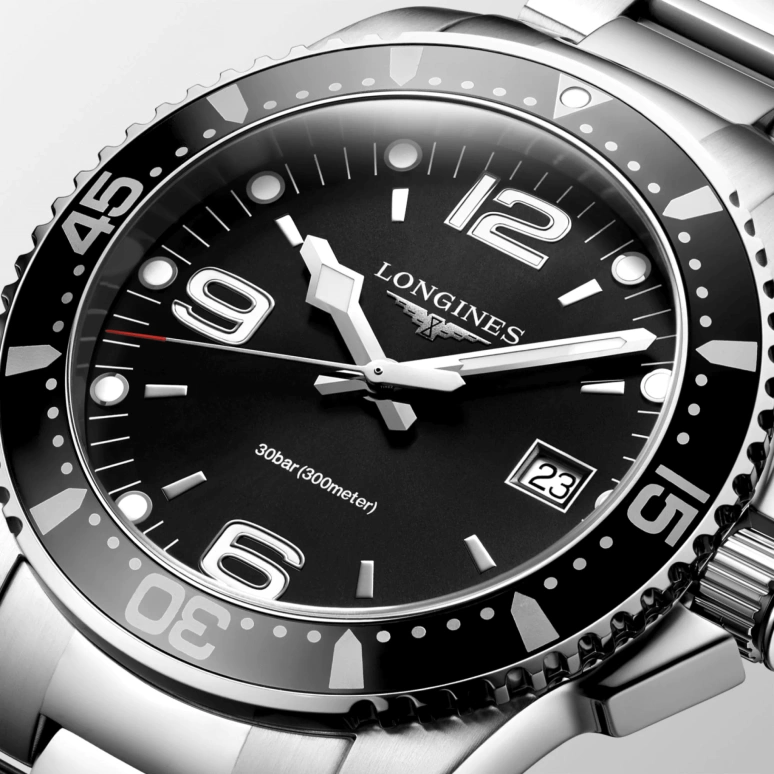 Longines,HydroConquest 41mm,41mm,Stainless Steel,Black,Quartz,Day,26280hours,L3,L3.740.4.56.6