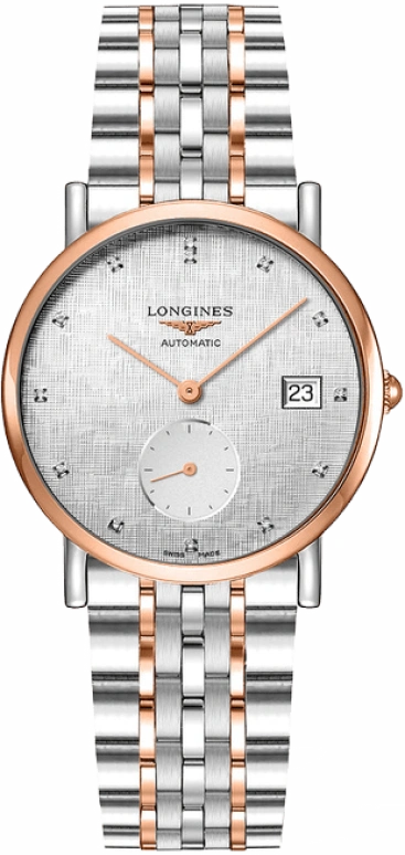 Longines,Elegant 34.50mm,34.50mm,Stainless Steel,Silver,Automatic,Day,72hours,L4,L4.312.5.77.7