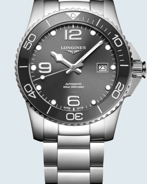 Longines,HydroConquest 41mm,41mm,Stainless Steel,Grey,Automatic,Date,65hours,L3,L3.781.4.76.6