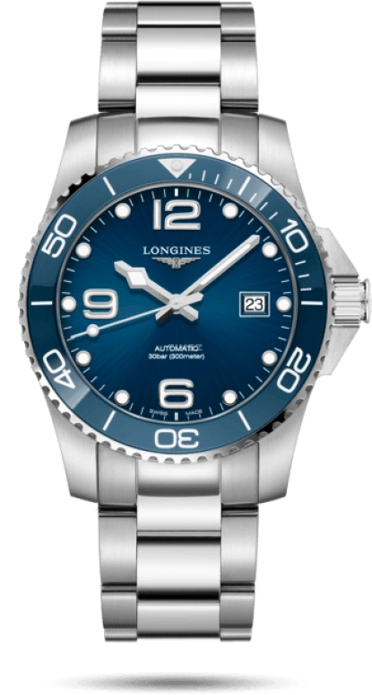 Longines,HydroConquest 41mm,41mm,Stainless Steel,Blue,Automatic,Date,65hours,L3,L3.781.4.96.6