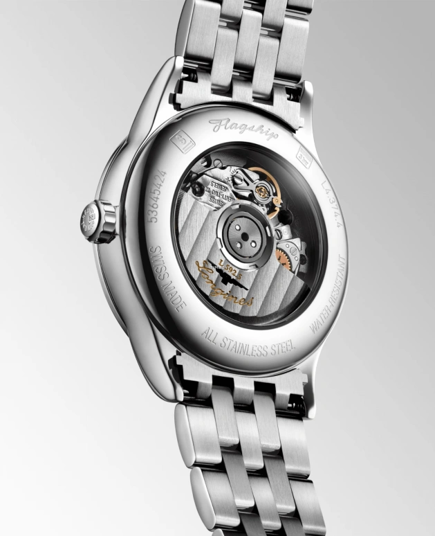 Longines,Flagship 30mm,30mm,Stainless Steel,Black,Automatic,Day,40hours,L4,L4.374.4.59.6