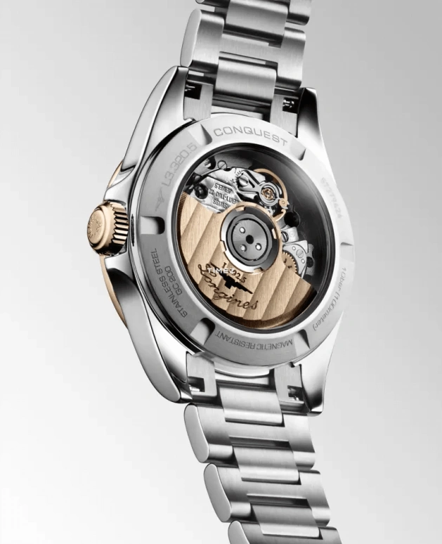 Longines,Conquest 30mm,30mm,Stainless Steel,Rose Gold,Silver,Automatic,Day,40hours,L3,L3.320.5.72.6