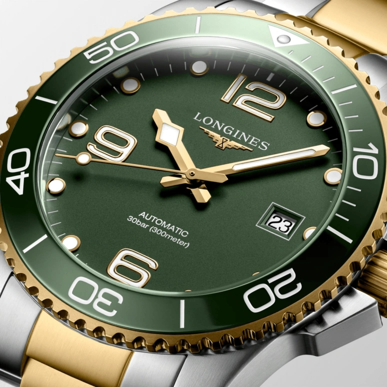 Longines,HydroConquest 41mm,41mm,Stainless Steel,Green,Automatic,Day,72hours,L3,L3.781.3.06.7