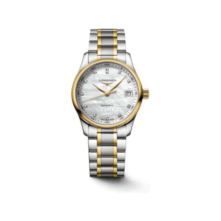 Longines,Master 34mm,34mm,Stainless Steel,Yellow Gold,White,Automatic,Day,72hours,L2,L2.357.5.87.7