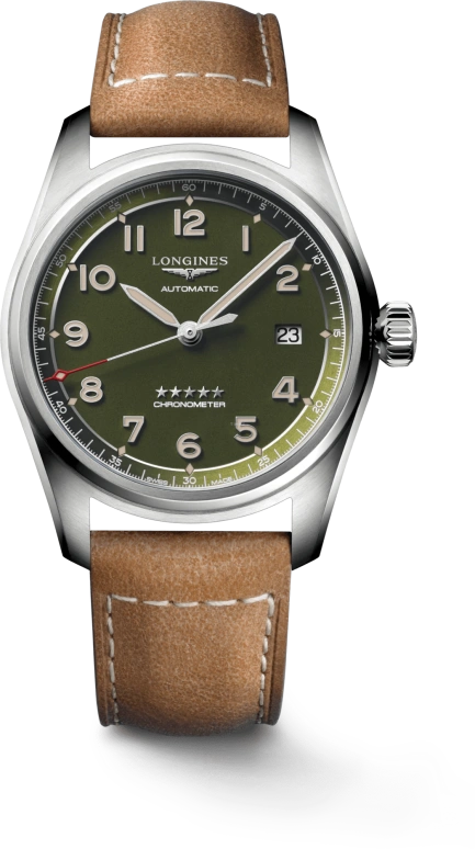 Longines,Spirit 40mm,40mm,Stainless Steel,Green,Automatic,Date,64hours,L3,L3.810.4.03.2