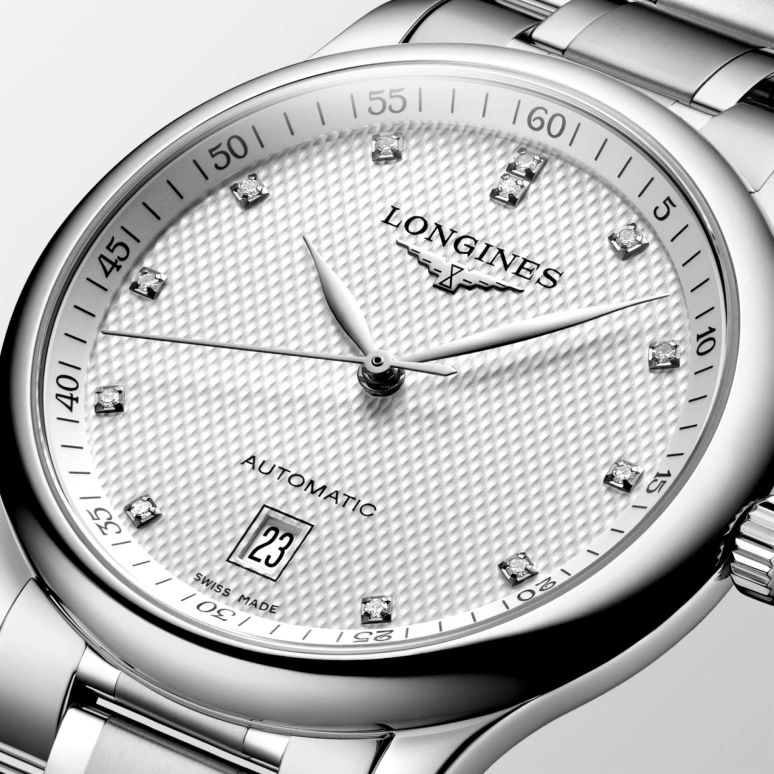 Longines,Master 38.50mm,38.50mm,Stainless Steel,Beige,Automatic,Chronograph,Date,L2,L2.628.4.77.6