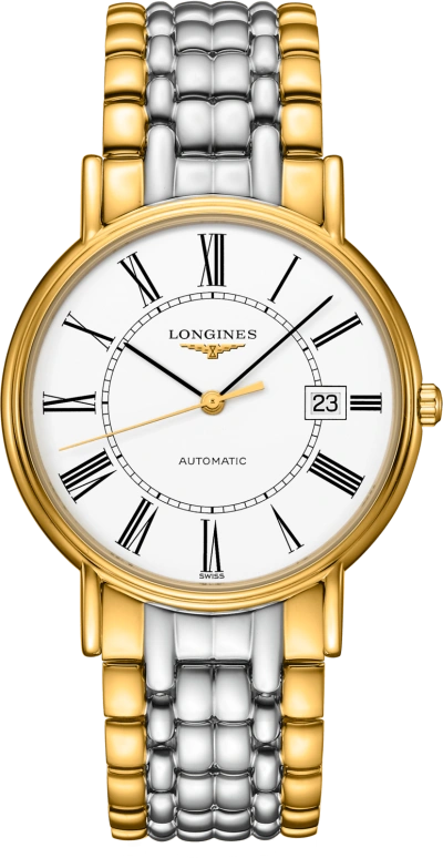 Longines,Presence 38.50mm,38.50mm,White,Automatic,Date,65hours,In-house Caliber,L4,L4.921.2.11.7