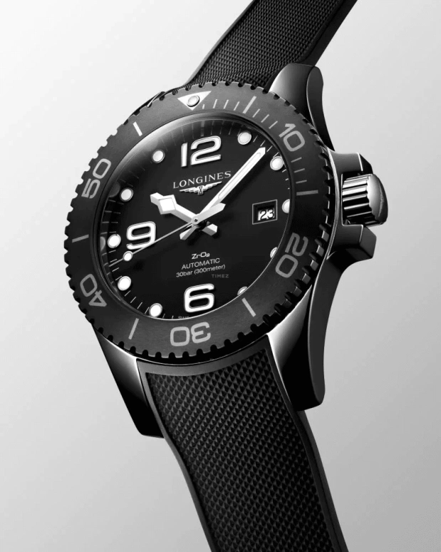 Longines,HydroConquest 43mm,43mm,Ceramic,Black,Automatic,Date,65hours,L3,L3.784.4.56.9