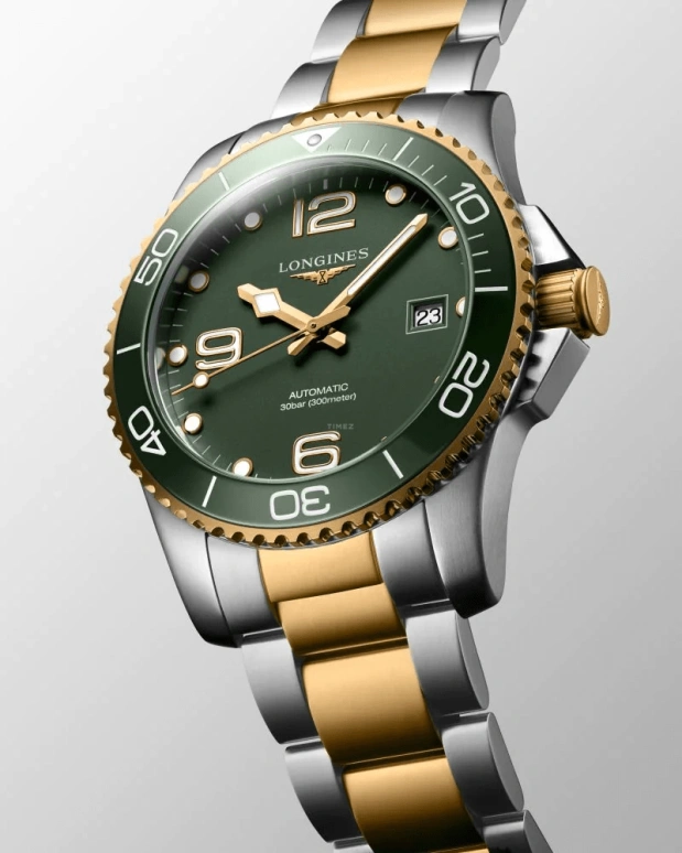 Longines,HydroConquest 41mm,41mm,Stainless Steel,Green,Automatic,Day,72hours,L3,L3.781.3.06.7