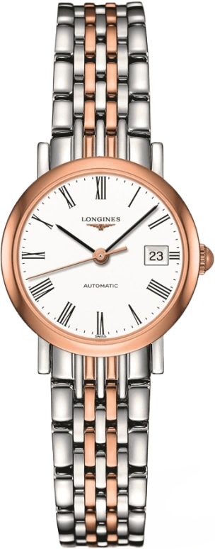 Longines,Elegant 25.50mm,25.50mm,Stainless Steel,White,Automatic,Date,40hours,L4,L4.309.5.11.7