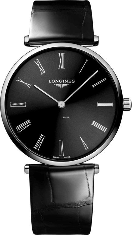 Longines,La Grande Classique 38mm,38mm,Stainless Steel,Black,Quartz,In-house Caliber,Sapphire,Crystal Glass,L4,L4.866.4.51.B