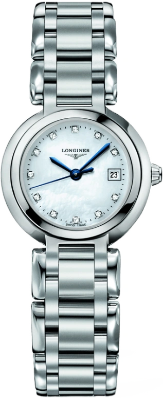 Longines,PrimaLuna 26.50mm,26.50mm,Stainless Steel,White,Quartz,Date,26280hours,L8,L8.110.4.87.6