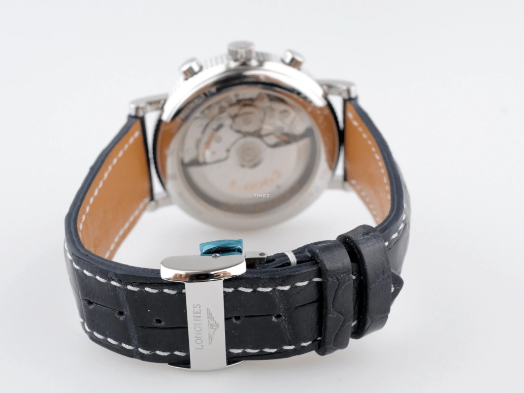 Longines,Clous de Paris 44mm,44mm,Stainless Steel,White,Automatic,Chronograph,Day,L2,L2.704.4.16.0