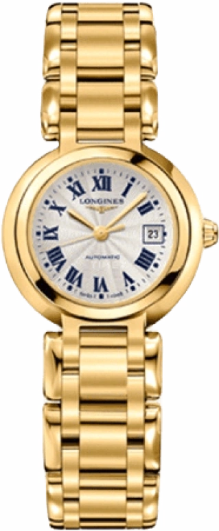 Longines,PrimaLuna 26.50mm,26.50mm,Yellow Gold,Silver,Automatic,Date,40hours,L8,L8.111.6.78.6