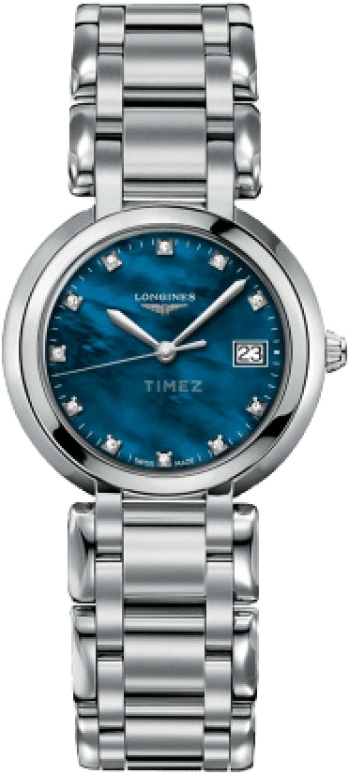 Longines,PrimaLuna 30mm,30mm,Stainless Steel,Blue,Quartz,Date,26280hours,L8,L8.112.4.98.6