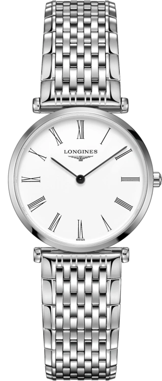 Longines,La Grande Classique 29mm,29mm,Stainless Steel,White,Quartz,In-house Caliber,Sapphire,Crystal Glass,L4,L4.512.4.11.6