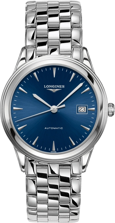 Longines,Flagship 38.50mm,38.50mm,Stainless Steel,Blue,Automatic,Day,72hours,L4,L4.974.4.92.6