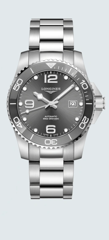 Longines,HydroConquest 41mm,41mm,Stainless Steel,Grey,Automatic,Date,65hours,L3,L3.781.4.76.6
